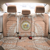 Hawaii Tropical Flowers with Kakau Tribal Back Car Seat Cover Peach Fuzz Color LT03 - Polynesian Pride