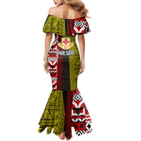 Tonga Kolisi Tonga Family Matching Mermaid Dress and Hawaiian Shirt Ngatu and Geometric Pattern LT03 - Polynesian Pride