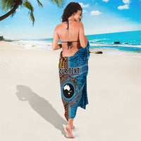 Personalised Australia and Fiji Together Sarong Tribal Palm Tree with Tapa and Aboriginal Animals Half Style