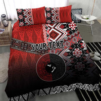 Personalised Aotearoa and Tonga Together Bedding Set Manaia and Tongan Tribal Cross - Taniko and Ngatu Art Tattoo LT03 - Polynesian Pride