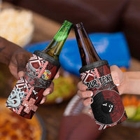 Personalised Aotearoa and Tonga Together 4 in 1 Can Cooler Tumbler Manaia and Tongan Tribal Cross - Taniko and Ngatu Art Tattoo LT03 - Polynesian Pride