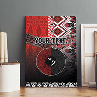Personalised Aotearoa and Tonga Together Canvas Wall Art Manaia and Tongan Tribal Cross - Taniko and Ngatu Art Tattoo LT03 - Polynesian Pride