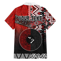 Personalised Aotearoa and Tonga Together Family Matching Off The Shoulder Long Sleeve Dress and Hawaiian Shirt Manaia and Tongan Tribal Cross - Taniko and Ngatu Art Tattoo LT03 - Polynesian Pride