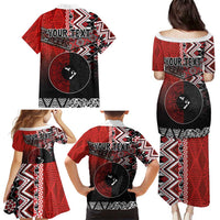 Personalised Aotearoa and Tonga Together Family Matching Puletasi and Hawaiian Shirt Manaia and Tongan Tribal Cross - Taniko and Ngatu Art Tattoo LT03 - Polynesian Pride