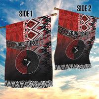 Personalised Aotearoa and Tonga Together Garden Flag Manaia and Tongan Tribal Cross - Taniko and Ngatu Art Tattoo LT03 - Polynesian Pride