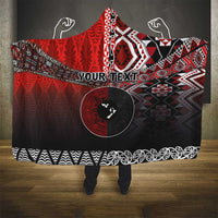 Personalised Aotearoa and Tonga Together Hooded Blanket Manaia and Tongan Tribal Cross - Taniko and Ngatu Art Tattoo LT03 - Polynesian Pride
