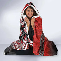 Personalised Aotearoa and Tonga Together Hooded Blanket Manaia and Tongan Tribal Cross - Taniko and Ngatu Art Tattoo LT03 - Polynesian Pride