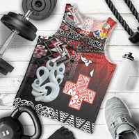 Personalised Aotearoa and Tonga Together Men Tank Top Manaia and Tongan Tribal Cross - Taniko and Ngatu Art Tattoo LT03 - Polynesian Pride
