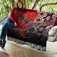 Personalised Aotearoa and Tonga Together Quilt Manaia and Tongan Tribal Cross - Taniko and Ngatu Art Tattoo LT03 - Polynesian Pride