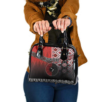 Personalised Aotearoa and Tonga Together Shoulder Handbag Manaia and Tongan Tribal Cross - Taniko and Ngatu Art Tattoo LT03 One Size Red - Polynesian Pride