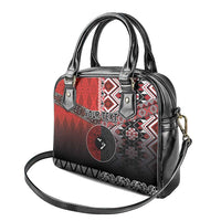 Personalised Aotearoa and Tonga Together Shoulder Handbag Manaia and Tongan Tribal Cross - Taniko and Ngatu Art Tattoo LT03 - Polynesian Pride