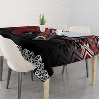Personalised Aotearoa and Tonga Together Tablecloth Manaia and Tongan Tribal Cross - Taniko and Ngatu Art Tattoo LT03 - Polynesian Pride