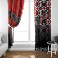 Personalised Aotearoa and Tonga Together Window Curtain Manaia and Tongan Tribal Cross - Taniko and Ngatu Art Tattoo LT03 - Polynesian Pride