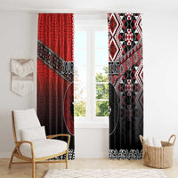 Personalised Aotearoa and Tonga Together Window Curtain Manaia and Tongan Tribal Cross - Taniko and Ngatu Art Tattoo LT03 - Polynesian Pride