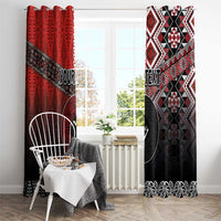 Personalised Aotearoa and Tonga Together Window Curtain Manaia and Tongan Tribal Cross - Taniko and Ngatu Art Tattoo LT03 - Polynesian Pride