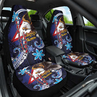 American Samoa Flag Day Car Seat Cover Bald Eagle with Uatogi and Fue - Polynesian and Floral Tribal Tattoo LT03 One Size Navy - Polynesian Pride