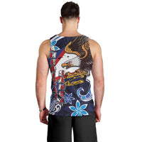 American Samoa Flag Day Men Tank Top Bald Eagle with Uatogi and Fue - Polynesian and Floral Tribal Tattoo LT03 - Polynesian Pride