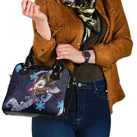 American Samoa Flag Day Shoulder Handbag Bald Eagle with Uatogi and Fue - Polynesian and Floral Tribal Tattoo LT03 - Polynesian Pride
