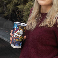 American Samoa Flag Day Tumbler Cup Bald Eagle with Uatogi and Fue - Polynesian and Floral Tribal Tattoo LT03 - Polynesian Pride