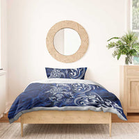 New Zealand Connecting with Seas Bedding Set Maori Tribal and Sea Animals Tattoo - White Glass Style LT03 - Polynesian Pride