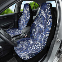 New Zealand Connecting with Seas Car Seat Cover Maori Tribal and Sea Animals Tattoo - White Glass Style LT03 - Polynesian Pride