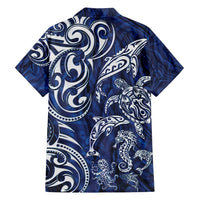 New Zealand Connecting with Seas Family Matching Summer Maxi Dress and Hawaiian Shirt Maori Tribal and Sea Animals Tattoo - White Glass Style LT03 - Polynesian Pride
