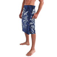 New Zealand Connecting with Seas Lavalava Maori Tribal and Sea Animals Tattoo - White Glass Style LT03 - Polynesian Pride