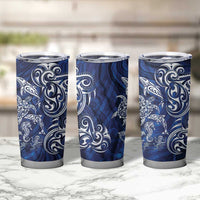 New Zealand Connecting with Seas Tumbler Cup Maori Tribal and Sea Animals Tattoo - White Glass Style LT03 - Polynesian Pride