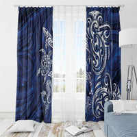 New Zealand Connecting with Seas Window Curtain Maori Tribal and Sea Animals Tattoo - White Glass Style LT03 - Polynesian Pride