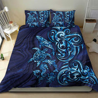 New Zealand Connecting with Seas Bedding Set Maori Tribal and Sea Animals Tattoo - Sea Texture Glass Style LT03 - Polynesian Pride
