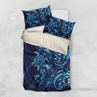 New Zealand Connecting with Seas Bedding Set Maori Tribal and Sea Animals Tattoo - Sea Texture Glass Style LT03 US Twin 172cm x 218cm Navy - Polynesian Pride
