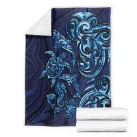 New Zealand Connecting with Seas Blanket Maori Tribal and Sea Animals Tattoo - Sea Texture Glass Style LT03 - Polynesian Pride