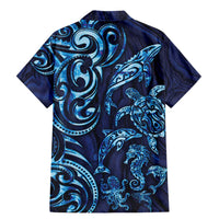 New Zealand Connecting with Seas Family Matching Mermaid Dress and Hawaiian Shirt Maori Tribal and Sea Animals Tattoo - Sea Texture Glass Style LT03 - Polynesian Pride