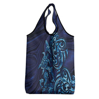 New Zealand Connecting with Seas Grocery Bag Maori Tribal and Sea Animals Tattoo - Sea Texture Glass Style LT03 - Polynesian Pride