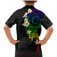 Polynesian Spiral Tribal Tattoo Family Matching Mermaid Dress and Hawaiian Shirt Fanciful Color LT03 - Polynesian Pride
