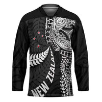 Aotearoa Volleyball Custom Hockey Jersey Silver Ferns and Maori Tribal Black