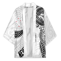 Aotearoa Volleyball Custom Kimono Silver Ferns and Maori Tribal White