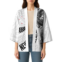 Aotearoa Volleyball Custom Kimono Silver Ferns and Maori Tribal White