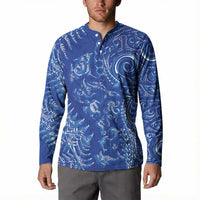 New Zealand Sea Animals Button Sweatshirt with Maori Koru Tribal Tattoo and Silver Ferns Aquatic Style LT03 - Polynesian Pride