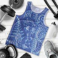 New Zealand Sea Animals Men Tank Top with Maori Koru Tribal Tattoo and Silver Ferns Aquatic Style LT03 - Polynesian Pride