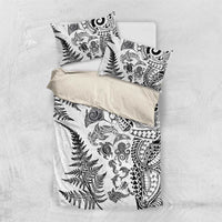 New Zealand Sea Animals Bedding Set with Maori Koru Tribal Tattoo and Silver Ferns White Color LT03 US Twin 172cm x 218cm White - Polynesian Pride