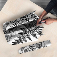 New Zealand Sea Animals Umbrella with Maori Koru Tribal Tattoo and Silver Ferns White Color LT03 - Polynesian Pride