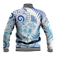 New Zealand Sea Animals Baseball Jacket with Maori Koru Tribal Tattoo and Silver Ferns Galaxy Style LT03 - Polynesian Pride