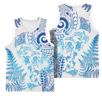 New Zealand Sea Animals Basketball Jersey with Maori Koru Tribal Tattoo and Silver Ferns Galaxy Style LT03 - Polynesian Pride