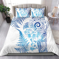 New Zealand Sea Animals Bedding Set with Maori Koru Tribal Tattoo and Silver Ferns Galaxy Style LT03 - Polynesian Pride