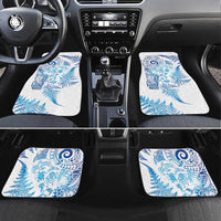New Zealand Sea Animals Car Mats with Maori Koru Tribal Tattoo and Silver Ferns Galaxy Style LT03 Set 4pcs Multicolor - Polynesian Pride