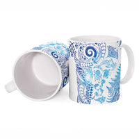 New Zealand Sea Animals Ceramic Mug with Maori Koru Tribal Tattoo and Silver Ferns Galaxy Style LT03 - Polynesian Pride