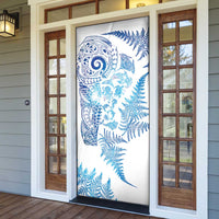 New Zealand Sea Animals Door Cover with Maori Koru Tribal Tattoo and Silver Ferns Galaxy Style LT03 - Polynesian Pride