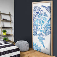 New Zealand Sea Animals Door Cover with Maori Koru Tribal Tattoo and Silver Ferns Galaxy Style LT03 - Polynesian Pride