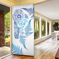 New Zealand Sea Animals Door Cover with Maori Koru Tribal Tattoo and Silver Ferns Galaxy Style LT03 - Polynesian Pride